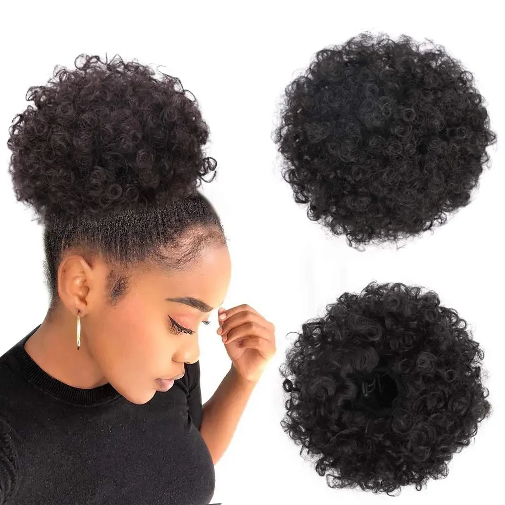 Afro Puff Drawstring Ponytail  - Drawstring Afro Curly Puff Ponytail 评论和价格