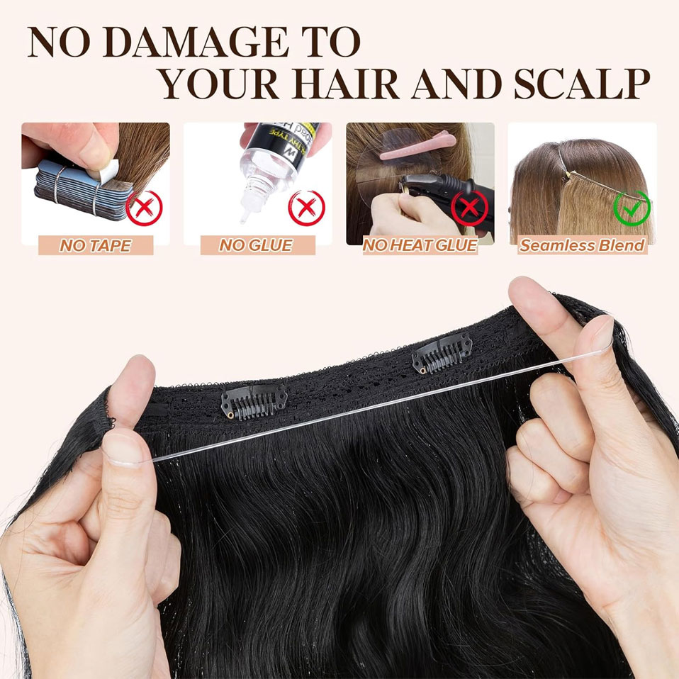 S-noilite Wire In Human Hair E - Invisible Tape In Extensions Real Hair 评论和价格