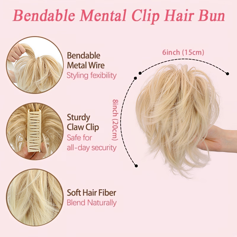 Synthetic Claw Clip Ponytail E - Claw Clip Messy Bun Hair Piece 评论和价格