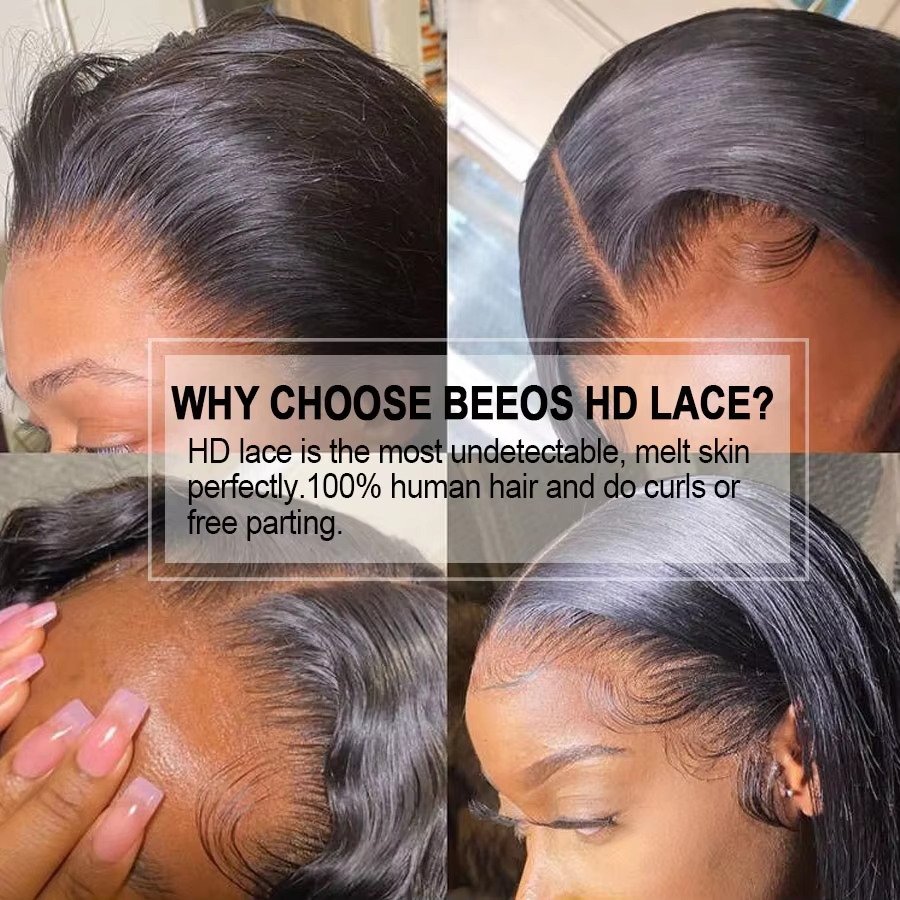 34 inch 13x4 HD Transparent La - Hd Lace Frontal Wig Human Hair Pre Plucked 评论和价格
