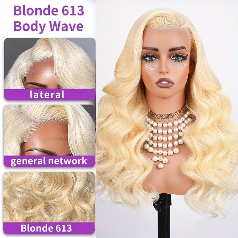 613 Lace Front Wig Human Hair  - 613 Blonde Body Wave Lace Front Wig 评论和价格
