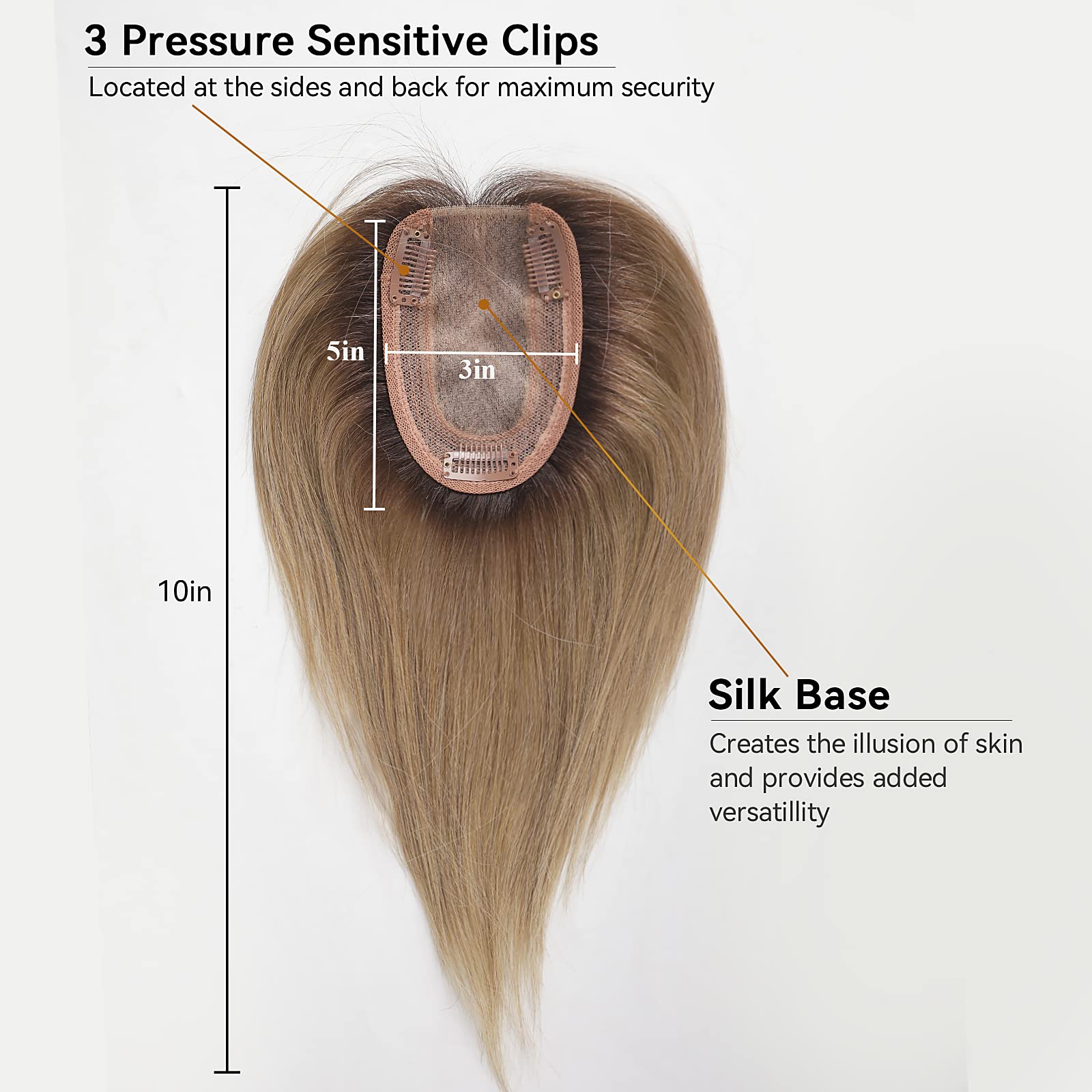 100% Remy Human Hair Toppers f - Seamless Clip In Hair Extensions Human Hair 评论和价格