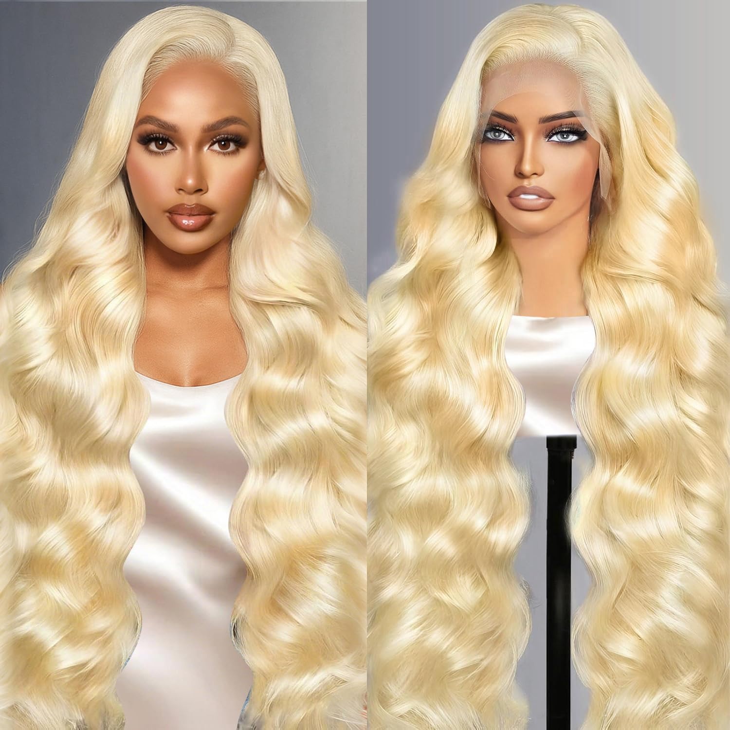 13x4 Lace Front Wig Human Hair - 613 Blonde Body Wave Lace Front Wig 评论和价格